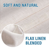 Turquoize Natural Linen Blend Semi Sheer French Door Curtains - Light Filtering Tricia Tie-Up Shade for Patio, 2 Panel (26"x68", Natural)
