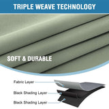 Turquoize Classic 100% Blackout Curtains, Sage Solid Print, 2 Panels, 42 x 63 In