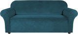 Turquoize Velvet Sofa Slipcover Stretch Couch Covers for 3 Cushion Couch Thick Soft Sofa Cover Washable Furniture Protector, Couch Covers for Dogs, Form Fit Couch Slipcover (Sofa)