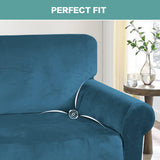 Turquoize Velvet Sofa Slipcover Stretch Couch Covers for 3 Cushion Couch Thick Soft Sofa Cover Washable Furniture Protector, Couch Covers for Dogs, Form Fit Couch Slipcover (Sofa)