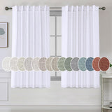 Natural Linen Tab Loop Pocket Semi Sheer Light Filtering Curtains
