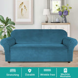 Turquoize Velvet Sofa Slipcover Stretch Couch Covers for 3 Cushion Couch Thick Soft Sofa Cover Washable Furniture Protector, Couch Covers for Dogs, Form Fit Couch Slipcover (Sofa)