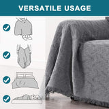 Cotton Sofa Cover Couch Cover Grey Couch Protector Sofa Throw Cover for Couches Washable Sectional Sofa Couch Covers for Dogs Feature Geometrical Woven Jacquard Fabric (91"x 134",XL Sofa)