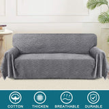 Cotton Sofa Cover Couch Cover Grey Couch Protector Sofa Throw Cover for Couches Washable Sectional Sofa Couch Covers for Dogs Feature Geometrical Woven Jacquard Fabric (91"x 134",XL Sofa)