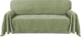 Cotton Sofa Cover Couch Cover Grey Couch Protector Sofa Throw Cover for Couches Washable Sectional Sofa Couch Covers for Dogs Feature Geometrical Woven Jacquard Fabric (91"x 134",XL Sofa)