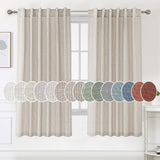 Natural Linen Tab Loop Pocket Semi Sheer Light Filtering Curtains