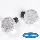 Turquoize Standard Single Rod Curtain Rod Set for Windows 66 to 120 inch, 3/4 inch Diameter with Acrylic Faceted Finials, Pewter