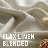 Natural Linen Tab Loop Pocket Semi Sheer Light Filtering Curtains