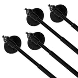 Turquoize 4 Pack Magnetic Curtain Rods Multi-Use Adjustable Petite Cafe Sidelight for Iron and Steel Place (16"-28", Black)