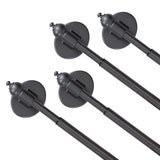 Turquoize 4 Pack Magnetic Curtain Rods Multi-Use Adjustable Petite Cafe Sidelight for Iron and Steel Place (16"-28", Black)