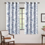 Turquoize Blackout Curtains 2 Panels Set Floral Print Drapes for Bedroom Thermal Insulated Grommet Window Curtain for Living Room(52"x 108",Antique Green Floral)