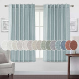 Turquoize Classic Natural Linen Privacy Curtains Light Filtering for Living Room 2 Panels Back Tab, 52" x 63" , Cloud Blue