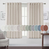 Turquoize Classic Natural Linen Privacy Curtains Light Filtering for Living Room 2 Panels Back Tab, 52" x 63" , Cloud Blue