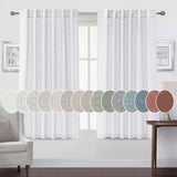 Turquoize Classic Natural Linen Privacy Curtains Light Filtering for Living Room 2 Panels Back Tab, 52" x 63" , Cloud Blue