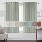 Turquoize Classic Natural Linen Privacy Curtains Light Filtering for Living Room 2 Panels Back Tab, 52" x 63" , Cloud Blue