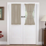 Turquoize Linen French Door Curtains Privacy Light Reducing Glass Door Curtain with Tieback | Rod Pocket 2 Panel(52" x 40",Taupe)