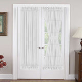 Turquoize Linen French Door Curtains Privacy Light Reducing Glass Door Curtain with Tieback | Rod Pocket 2 Panel(52" x 40",Taupe)