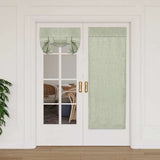 Turquoize Natural Linen Blend Semi Sheer French Door Curtains - Light Filtering Tricia Tie-Up Shade for Patio, 2 Panel (26"x68", Natural)