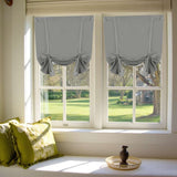 Turquoize Blackout Tie up Shades Kitchen Curtains Thermal Insulated for Bedroom, Rod Pocket 2 Panels(42" x 63",Light Sage)