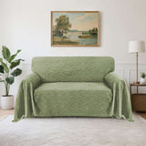 Turquoize Washable Sectional Slipcovers with Geometric Jacquard Pattern Tassel(XX-Large: 91"x 134",White)