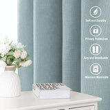 Turquoize Classic Natural Linen Privacy Curtains Light Filtering for Living Room 2 Panels Back Tab, 52" x 63" , Cloud Blue