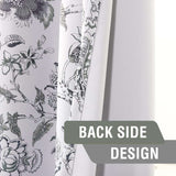 Turquoize Blackout Curtains 2 Panels Set Floral Print Drapes for Bedroom Thermal Insulated Grommet Window Curtain for Living Room(52"x 108",Antique Green Floral)