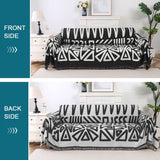 Turquoize Boho Chenille Couch Cover Washable Thick Sofa Protector Pets Friendly Furniture Cover for Large Couch ,71" x 150",Black