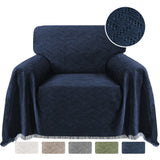 Cotton Sofa Cover Couch Cover Grey Couch Protector Sofa Throw Cover for Couches Washable Sectional Sofa Couch Covers for Dogs Feature Geometrical Woven Jacquard Fabric (91"x 134",XL Sofa)
