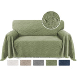 Cotton Sofa Cover Couch Cover Grey Couch Protector Sofa Throw Cover for Couches Washable Sectional Sofa Couch Covers for Dogs Feature Geometrical Woven Jacquard Fabric (91"x 134",XL Sofa)