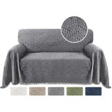 Cotton Sofa Cover Couch Cover Grey Couch Protector Sofa Throw Cover for Couches Washable Sectional Sofa Couch Covers for Dogs Feature Geometrical Woven Jacquard Fabric (91"x 134",XL Sofa)
