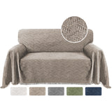 Cotton Sofa Cover Couch Cover Grey Couch Protector Sofa Throw Cover for Couches Washable Sectional Sofa Couch Covers for Dogs Feature Geometrical Woven Jacquard Fabric (91"x 134",XL Sofa)