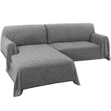 Cotton Sofa Cover Couch Cover Grey Couch Protector Sofa Throw Cover for Couches Washable Sectional Sofa Couch Covers for Dogs Feature Geometrical Woven Jacquard Fabric (91"x 134",XL Sofa)